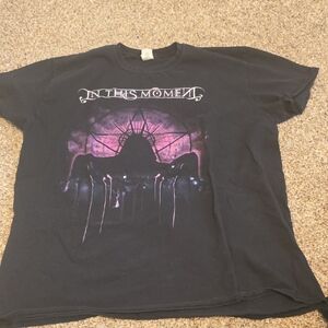 Black Graphic T-Shirt with Pink Design